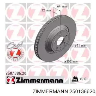 Disco do freio dianteiro Zimmermann 250138620 preço, a partir de 133,13 USD