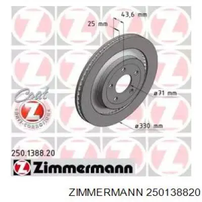 Тормозные диски 250138820 Zimmermann