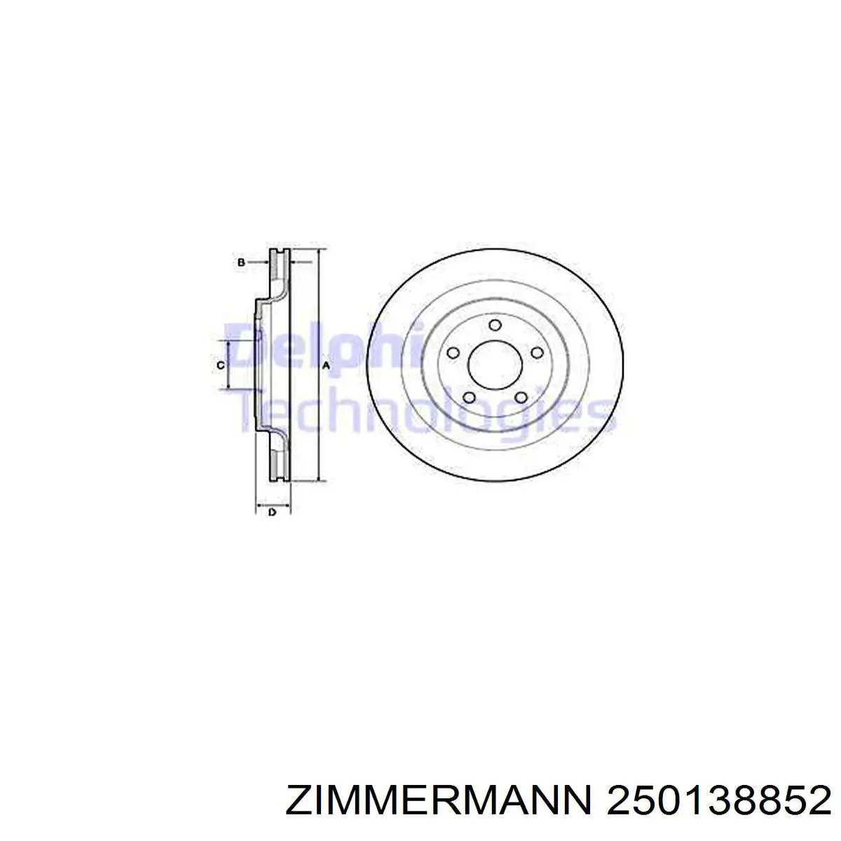 Купить 250138852 Zimmermann Диск тормозной задний