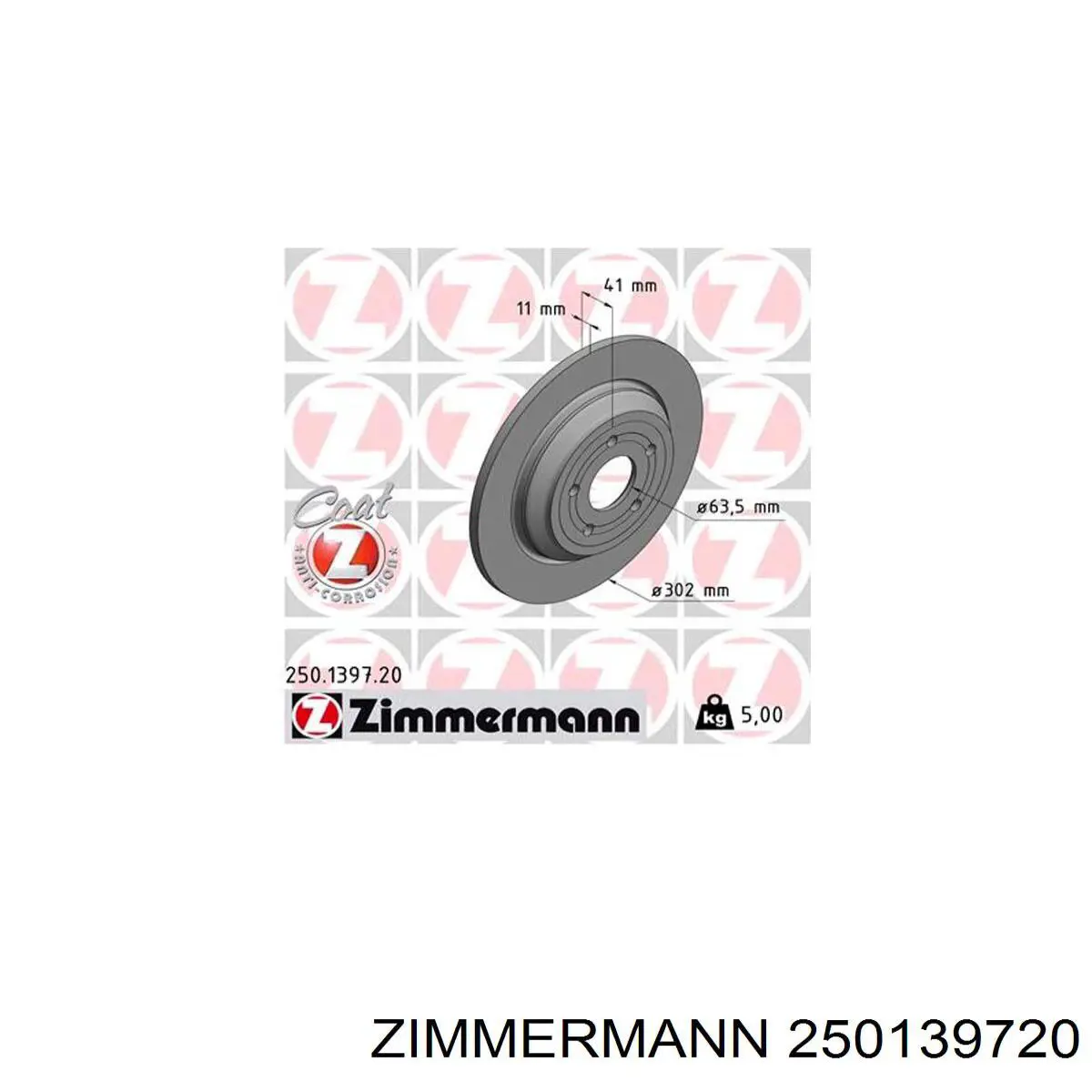250139720 Zimmermann disco do freio traseiro