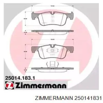 25014.183.1 Zimmermann колодки тормозные передние дисковые