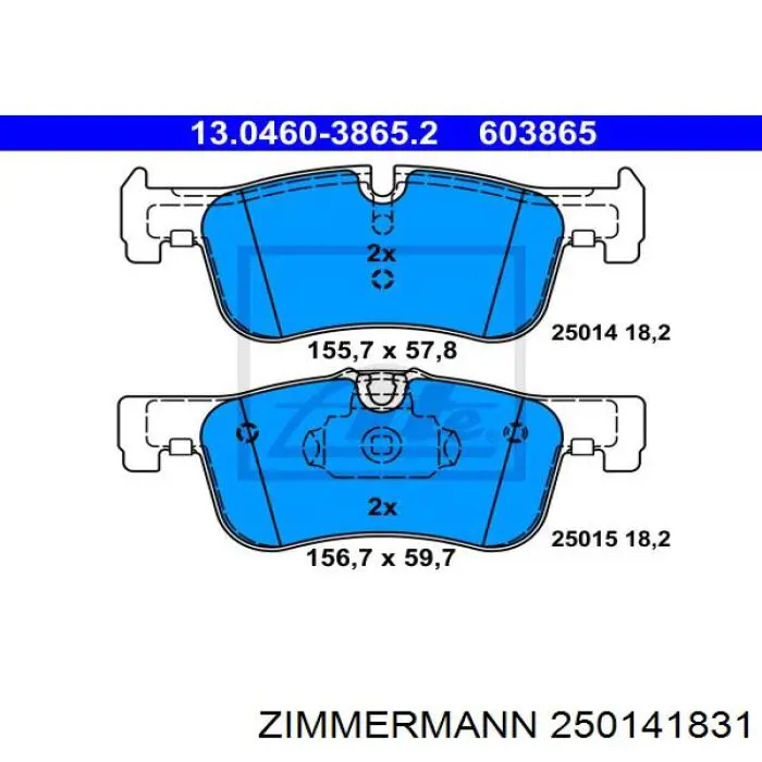 Купить 250141831 Zimmermann Колодки тормозные