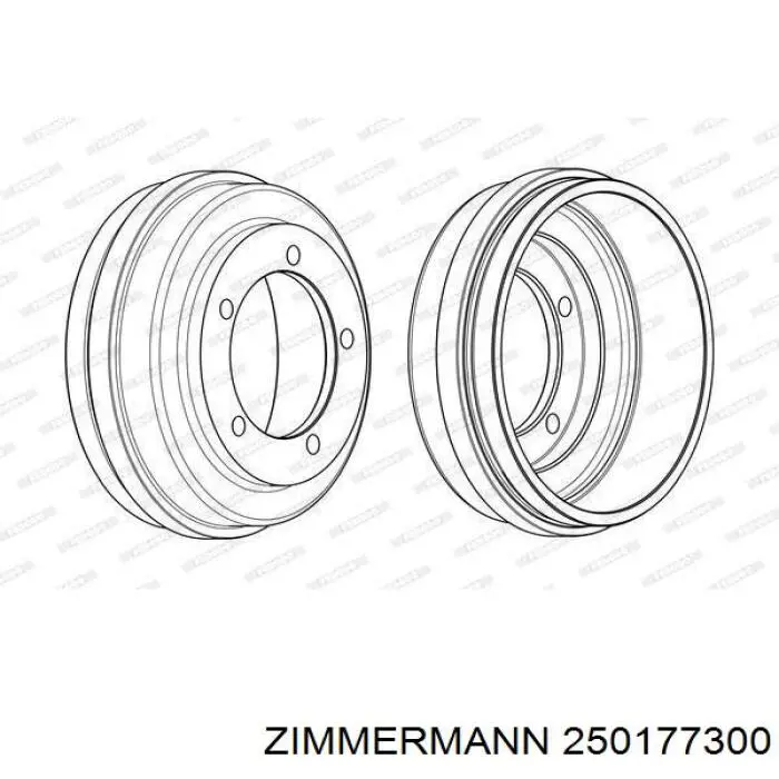 Барабан тормозной задний Zimmermann 250177300 цена, от 62.13 USD