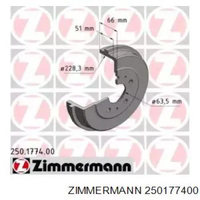 Тормозной барабан 250177400 Zimmermann