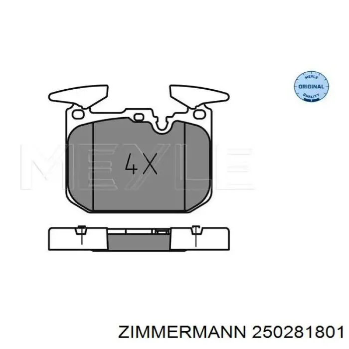 Передние тормозные колодки 250281801 Zimmermann