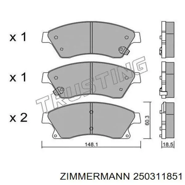 Колодки Zimmermann 250311851 цена, от 24.80 USD