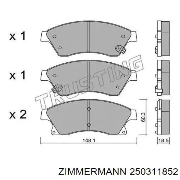 Колодки Zimmermann 250311852 цена, от 22.65 USD
