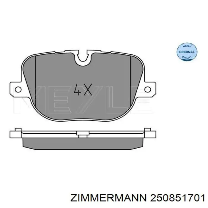 Задние тормозные колодки 250851701 Zimmermann