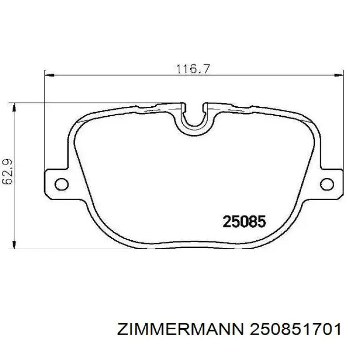 Купить 250851701 Zimmermann Колодки тормозные задние, дисковые
