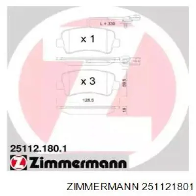 Задние тормозные колодки 251121801 Zimmermann