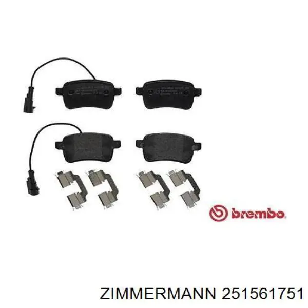 Задние тормозные колодки 251561751 Zimmermann