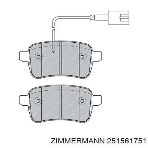 251561751 Zimmermann Колодки тормозные дисковые комплект