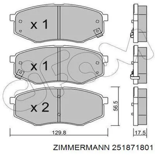 Передние тормозные колодки 251871801 Zimmermann