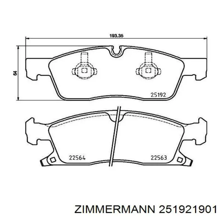 Тормозные колодки Zimmermann 251921901