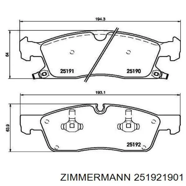 Колодки Zimmermann 251921901 цена, от 56.18 USD