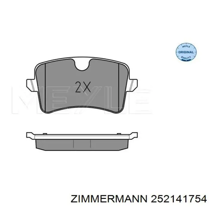 Купить 252141754 Zimmermann Колодки тормозные задние, дисковые