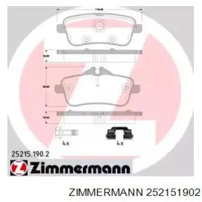 Колодки дисковые  Zimmermann 252151902 цена, от 61.11 USD