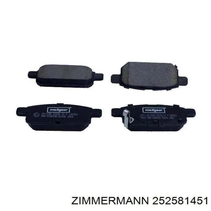 Задние тормозные колодки 252581451 Zimmermann