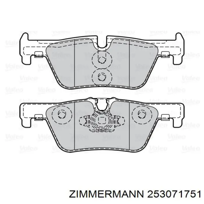 Задние дисковые колодки Zimmermann 253071751