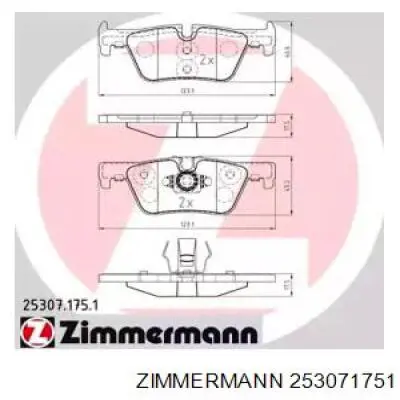 253071751 Zimmermann Колодки тормозные дисковые комплект