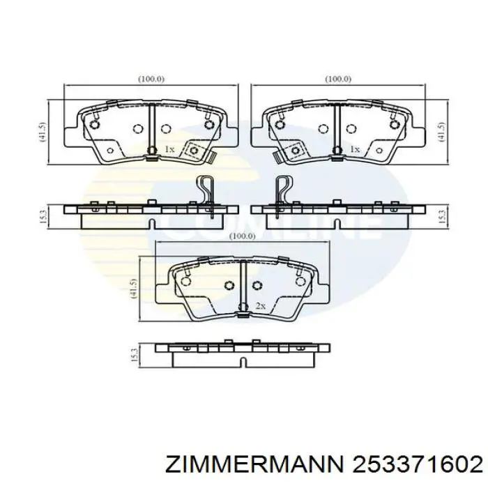 253371602 Zimmermann Колодки тормозные дисковые комплект