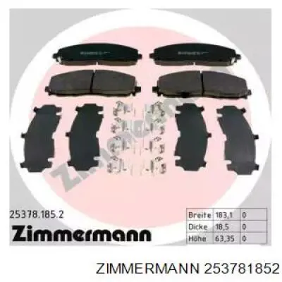 Передние тормозные колодки 253781852 Zimmermann
