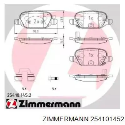 Задние тормозные колодки 254101452 Zimmermann