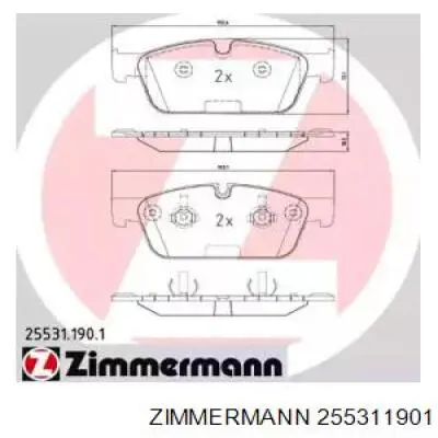 Тормозные колодки Zimmermann 255311901