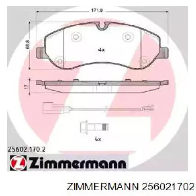 Передние тормозные колодки 256021702 Zimmermann