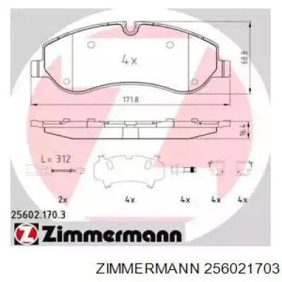 Колодки Zimmermann 256021703 цена, от 73.65 USD