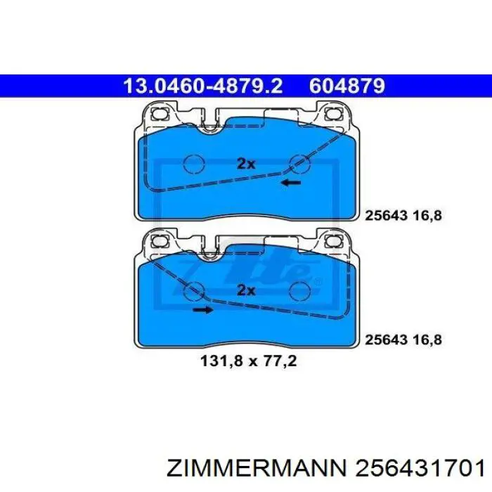 Колодки Zimmermann 256431701 цена, от 53.65 USD