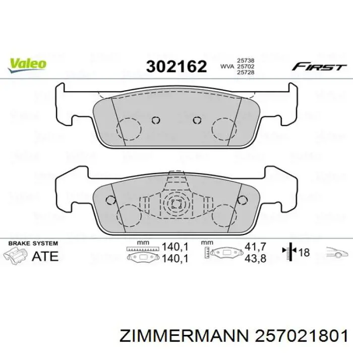 Колодки Zimmermann 257021801 цена, от 26.52 USD