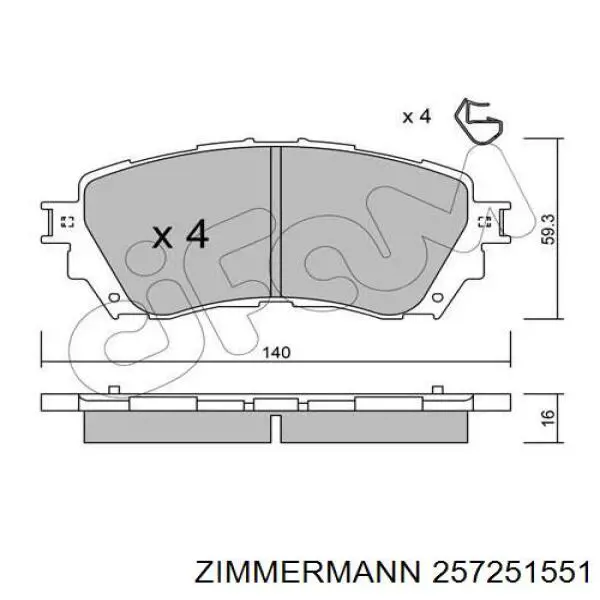 Колодки Zimmermann 257251551 цена, от 44.63 USD