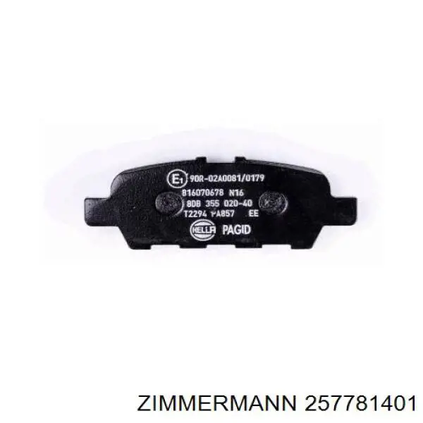 257781401 Zimmermann Колодки тормозные дисковые комплект