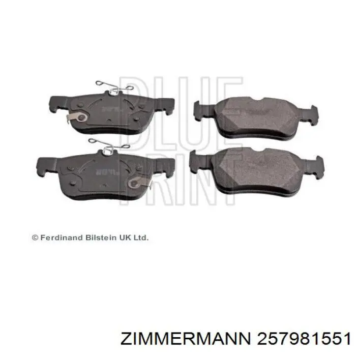 Купить 257981551 Zimmermann Колодки тормозные задние, дисковые