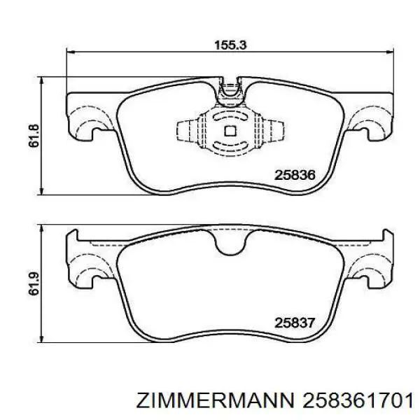 Тормозные колодки Zimmermann 258361701