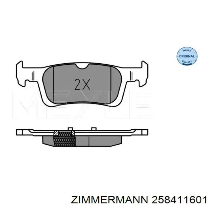 Купить 258411601 Zimmermann Колодки тормозные задние, дисковые