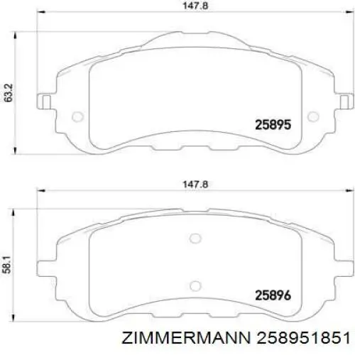 Колодки Zimmermann 258951851 цена, от 39.08 USD