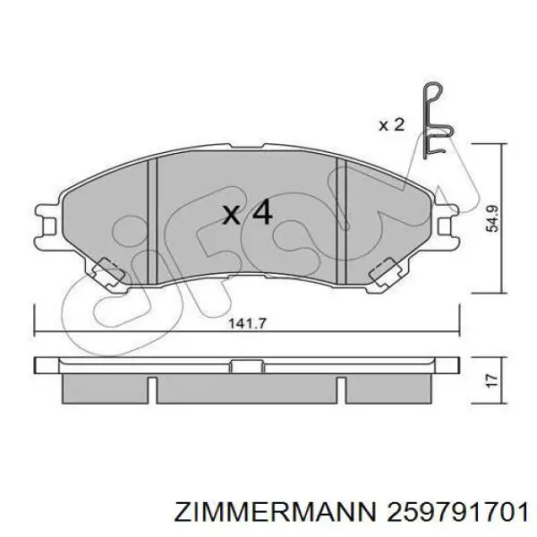 Колодки Zimmermann 259791701 цена, от 41.49 USD