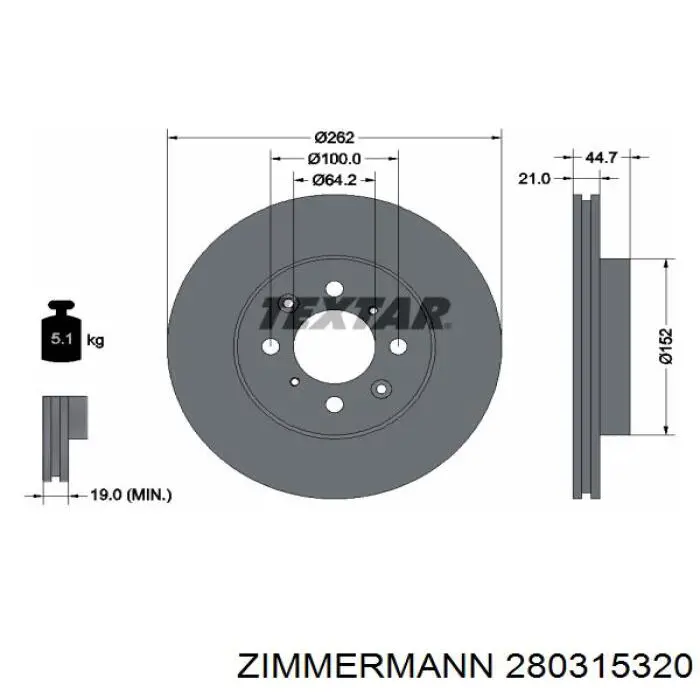 Купить 280315320 Zimmermann Ротор тормозной