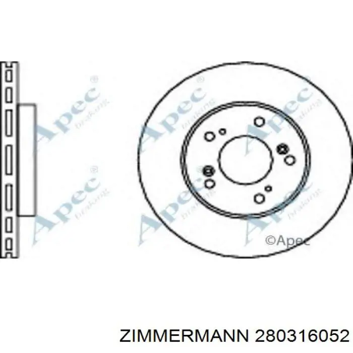 Тормоз дисковый передний Zimmermann 280316052 цена, от 38.37 USD