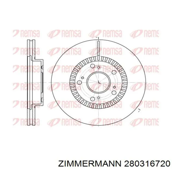 Купить 280316720 Zimmermann Ротор тормозной