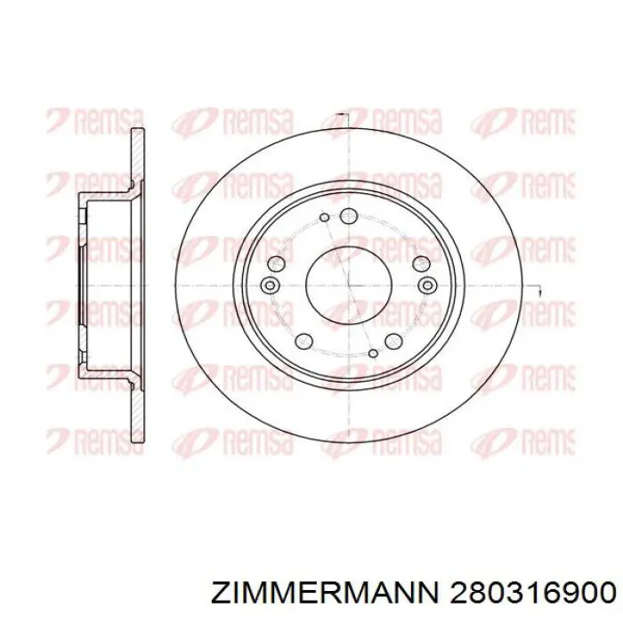 Тормозные диски 280316900 Zimmermann