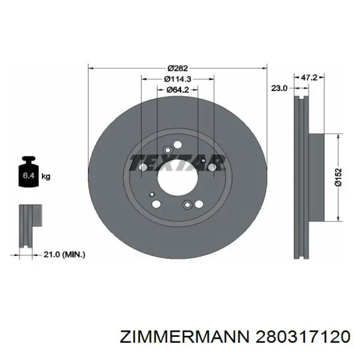 Купить 280317120 Zimmermann Ротор тормозной