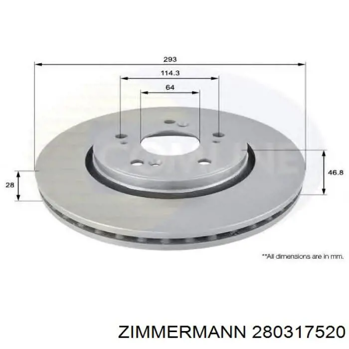 Купить 280317520 Zimmermann Ротор тормозной
