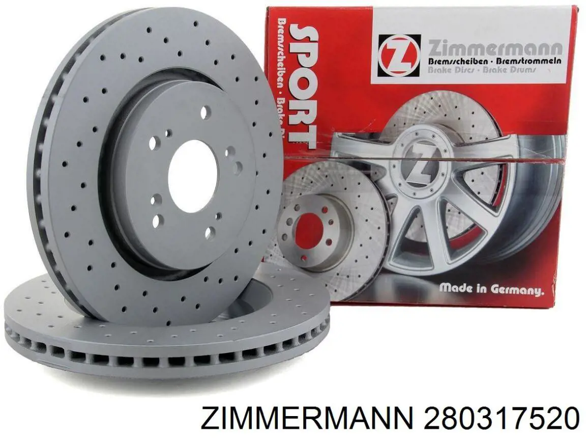 Тормоз дисковый передний Zimmermann 280317520 цена, от 65.58 USD