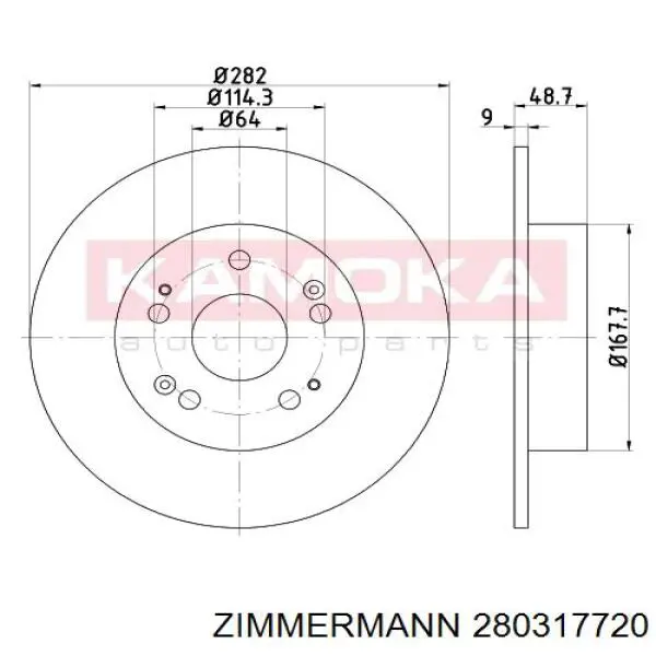 280317720 Zimmermann Дисковый тормоз