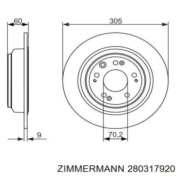 Тормозные диски 280317920 Zimmermann
