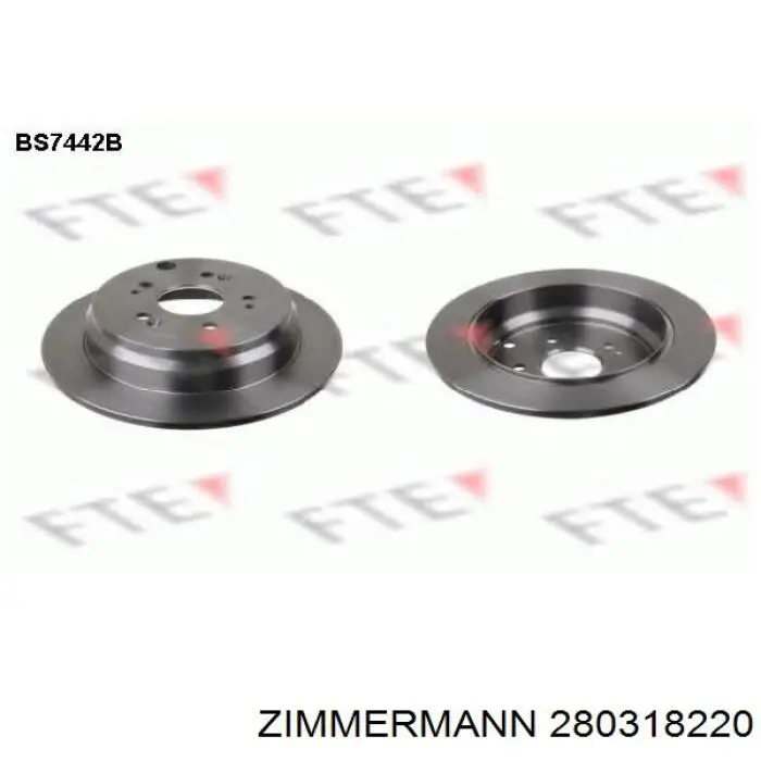 Купить 280318220 Zimmermann Диск тормозной задний