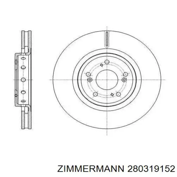 280319152 Zimmermann Диск тормозной передний